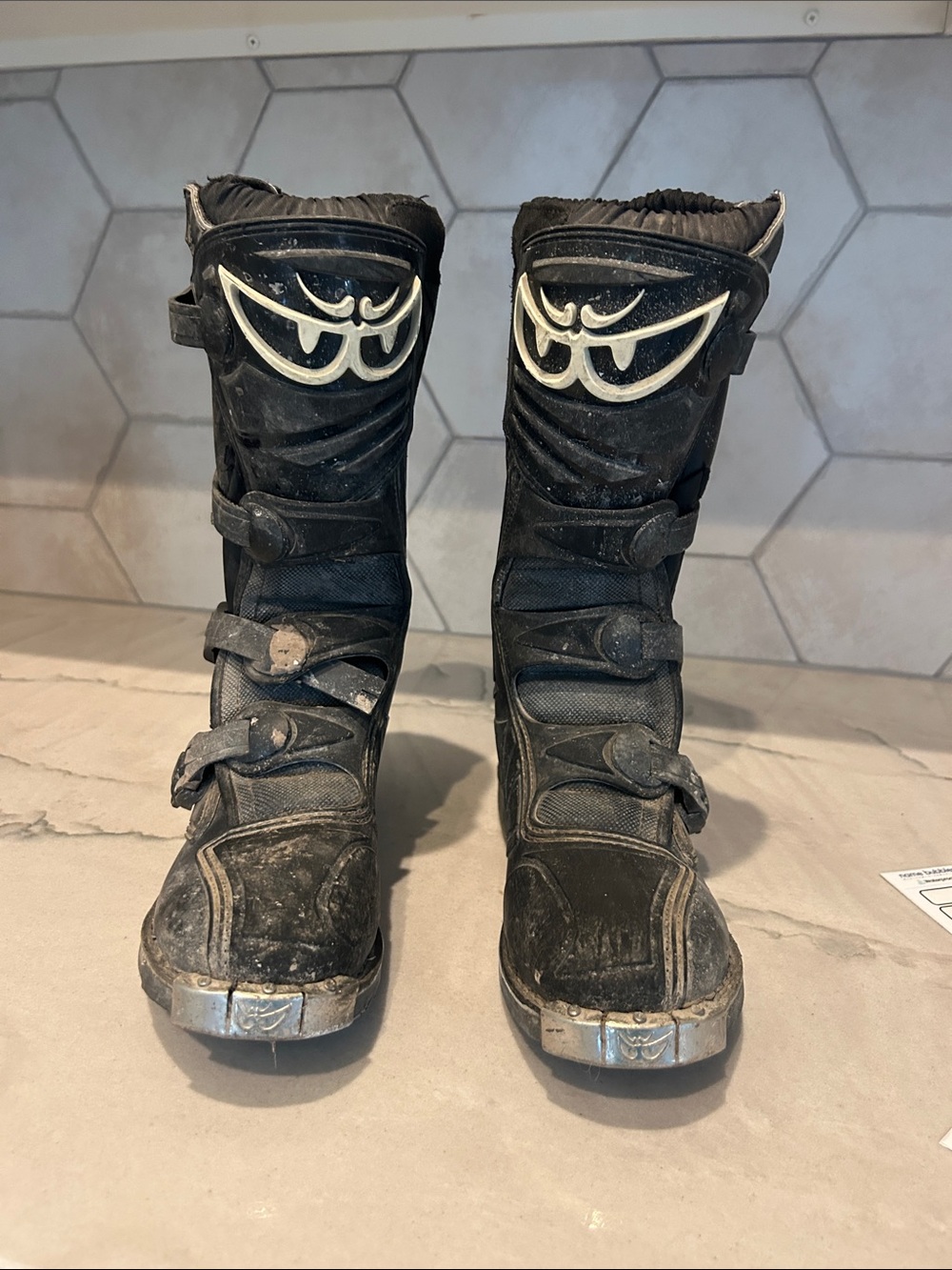 Black Off-Road Buckle Moto Boots